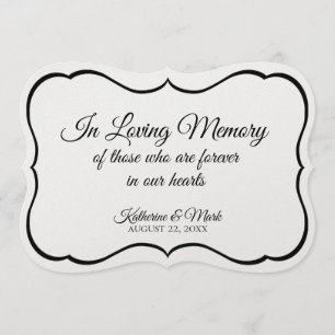 Loving Memory Wedding Sign Silver Programme