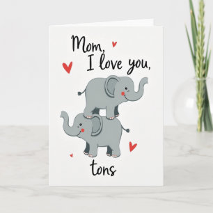 Loving Mom Elephant Art Card