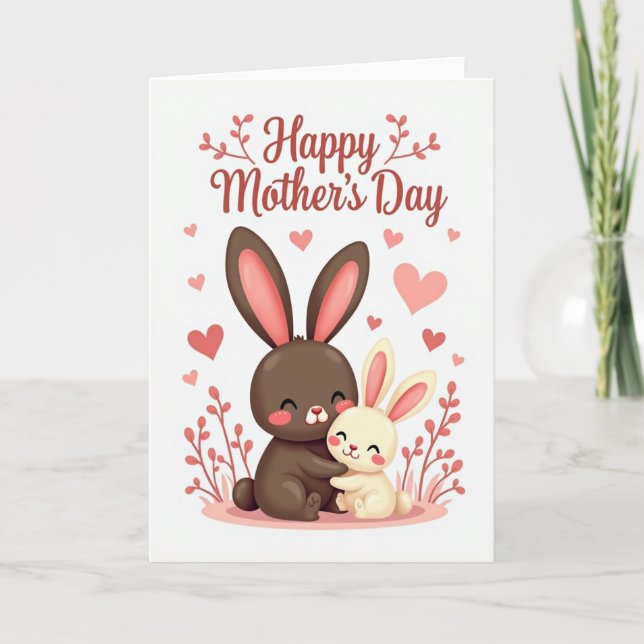 Loving Mothers Day Bunny Card (Front)
