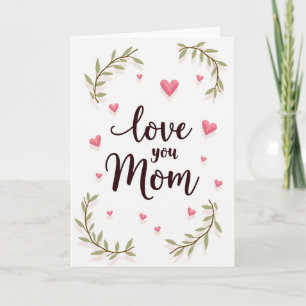 Loving Mum Maroon Script Card