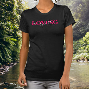 Loving Myself Overlapping Script Typography T-Shirt