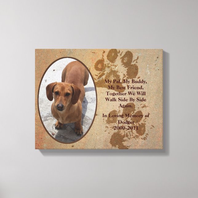 Loving Pet Memorial Photo Canvas (Front)