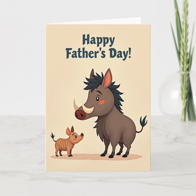Loving Pig Fathers Day Card (Front)