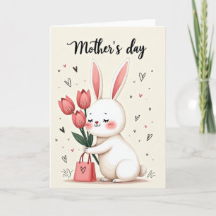 Loving Rabbit Bouquet Card
