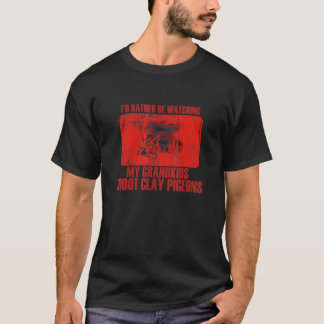 Loving Rather Be Watching Grandkids Shoot Clay Pig T-Shirt