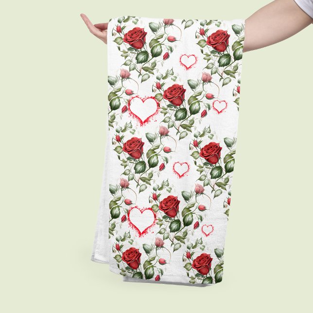 Loving Red Roses Bath Towel (Creator Uploaded)