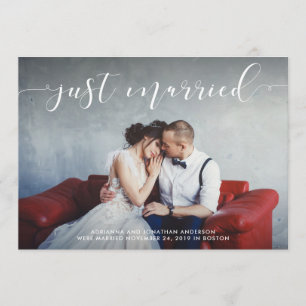 Loving Script Wedding Announcement with Photo