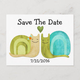 Loving Snails Wedding Save The Date Postcard