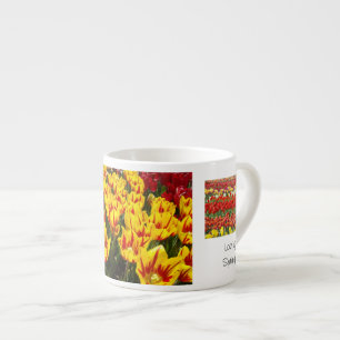 Loving Spring Espresso mugs Tulip Flowers Floral