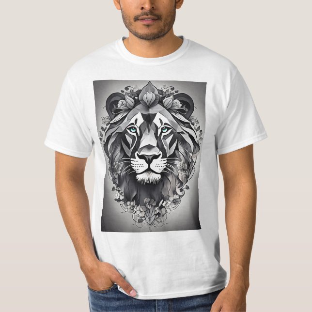 Loving T-shirt for men with lions design  (Front)