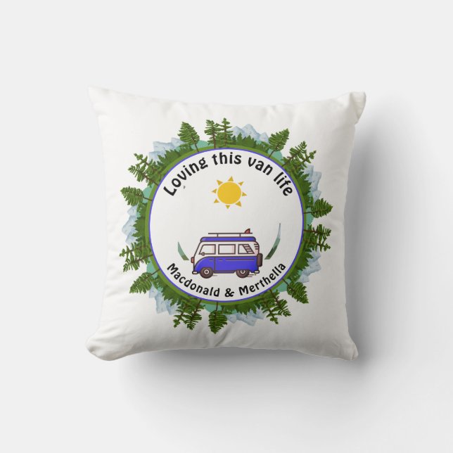 LOVING THIS VAN LIFE Personalised Camping Cushion (Front)
