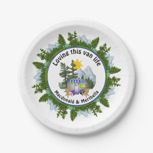 LOVING THIS VAN LIFE Personalised CARAVAN Camper Paper Plate