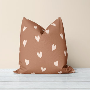 Loving Touch Brown Cream Throw Pillow