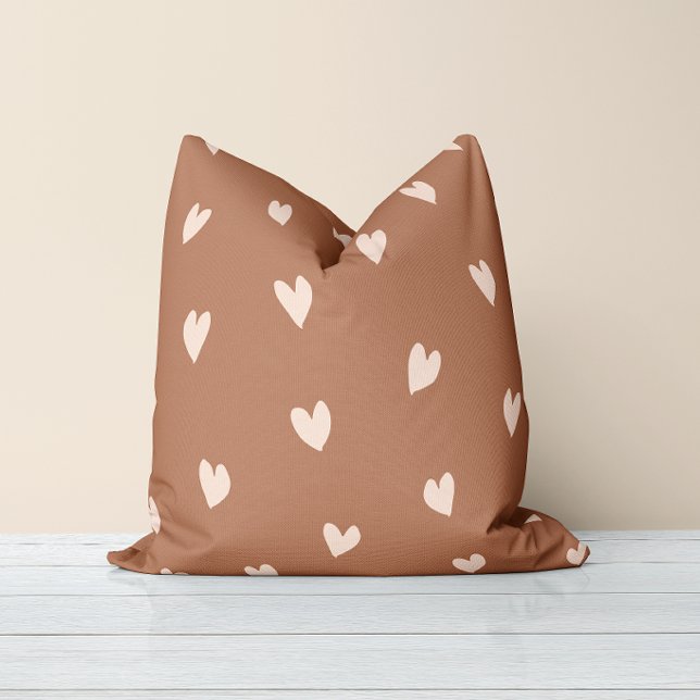 Loving Touch Brown Cream Throw Pillow (Creator Uploaded)