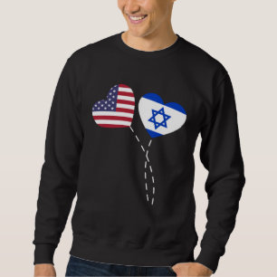 Loving USA Israel Flag Heart Israeli Americans Lov Sweatshirt