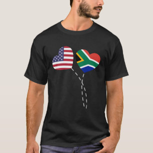Loving USA South Africa Flag Heart South African A T-Shirt