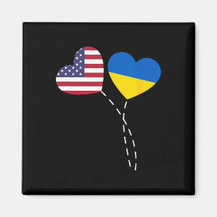 Loving Usa Ukraine Flag Heart Ukrainian Americans Magnet