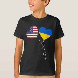 Loving Usa Ukraine Flag Heart Ukrainian Americans T-Shirt