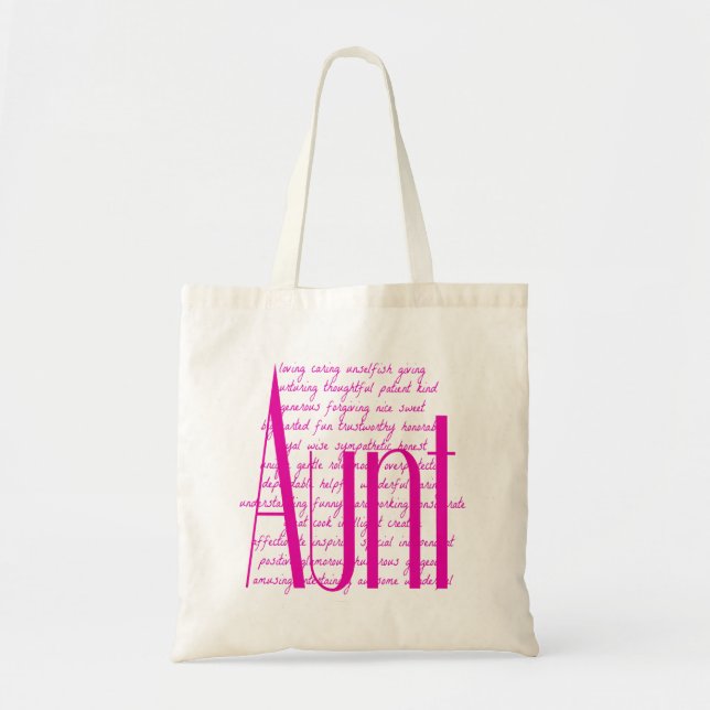 Loving Words for Aunt Tote Bag (Front)