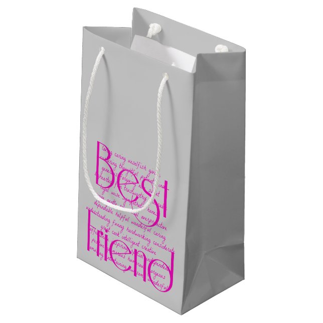 Loving Words for Best Friend Small Gift Bag (Back Angled)