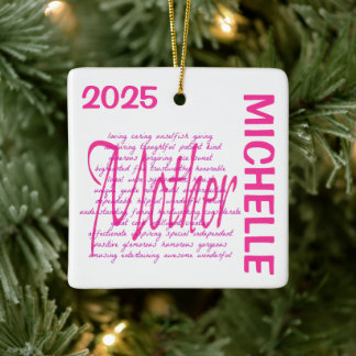 Loving Words for Mother CUSTOM Ceramic Ornament