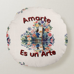 Loving You Is An Art Round Cushion