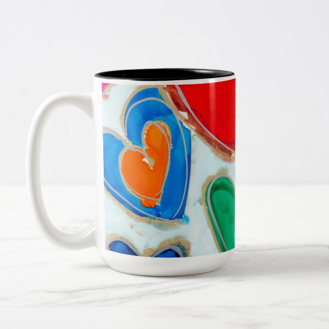 Lovitude Hearts in Blue Coffee Mug (Left)