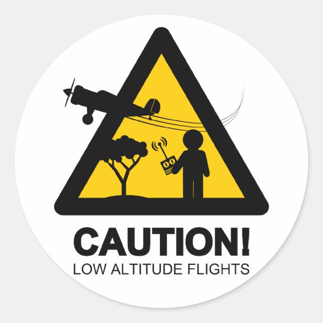 Low altitude flights classic round sticker (Front)