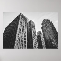 LOW ANGLE GRAYSCALE PHOTOGRAPHY OF HIGH-RISE BUILD