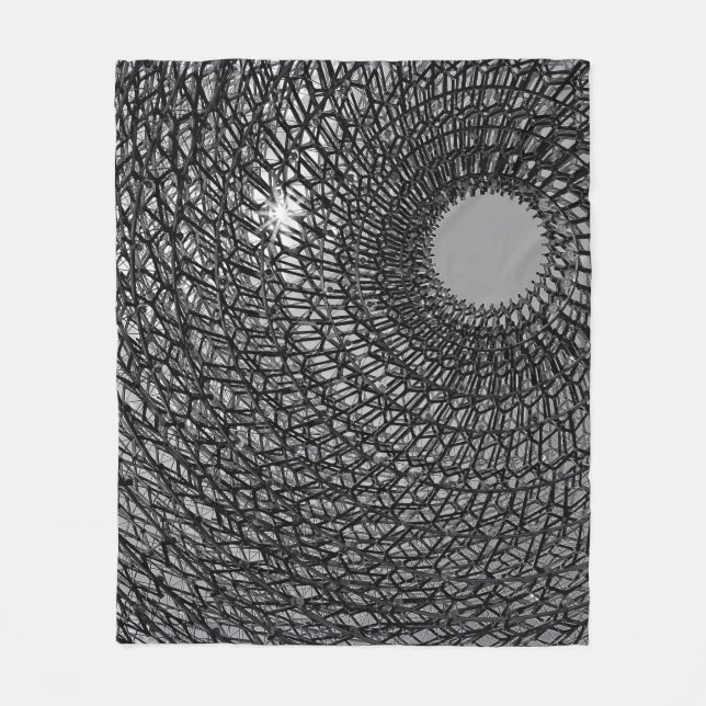 Low angle photo of dome building fleece blanket (Front)