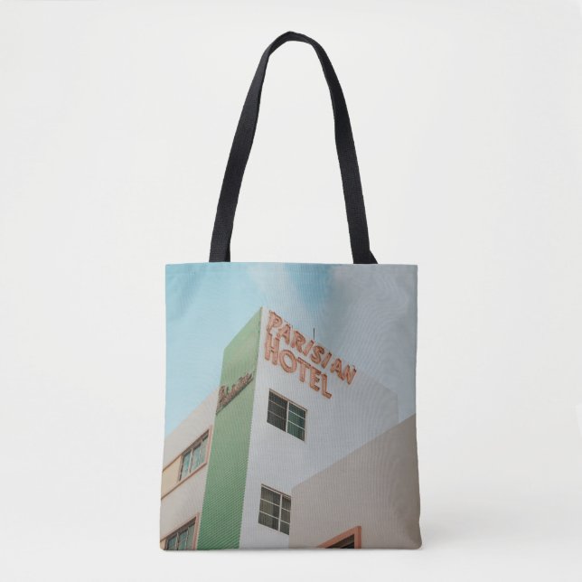 LOW ANGLE PHOTO OF PARISIAN HOTEL TOTE BAG (Front)