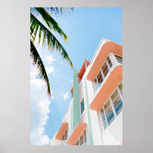 Low angle photo of white and orange concrete build poster