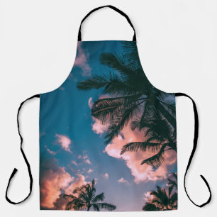 Low-angle photograph of palm trees apron