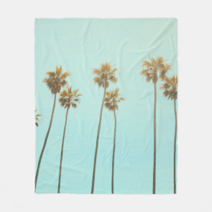 Low angle photography coconut tree fleece blanket