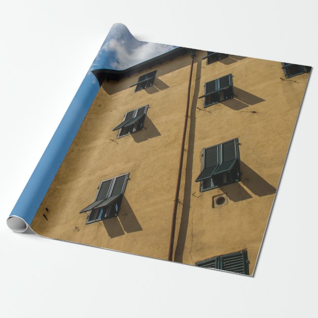 LOW ANGLE PHOTOGRAPHY OF BROWN LOUVER WINDOW WRAPPING PAPER (Unrolled)