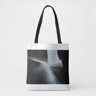 LOW ANGLE PHOTOGRAPHY OF BUILDINGS AT DAYTIME TOTE BAG