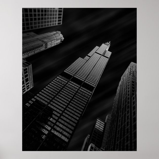 LOW-ANGLE PHOTOGRAPHY OF CURTAIN WALL BUILDING POSTER (Front)