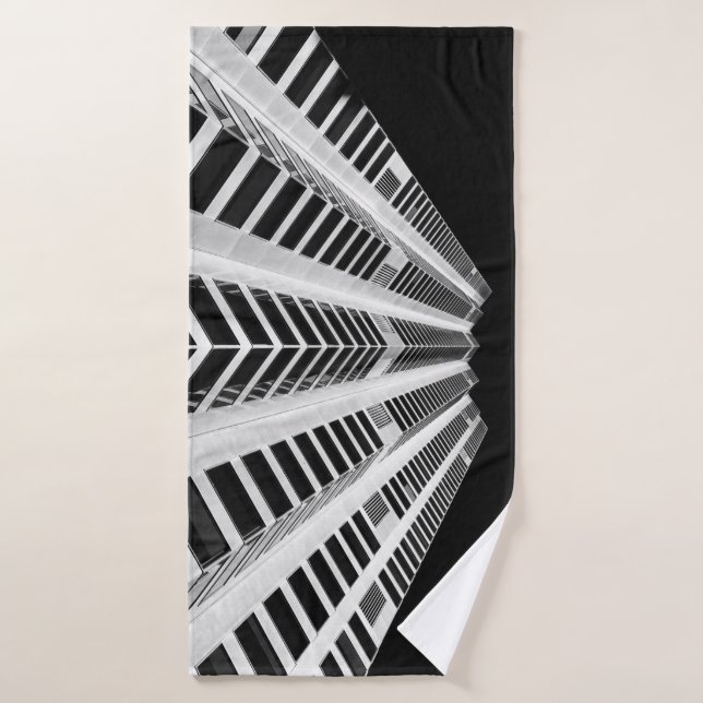 LOW ANGLE PHOTOGRAPHY OF HIGH RISE BUILDING BATH TOWEL (Bath Towel)