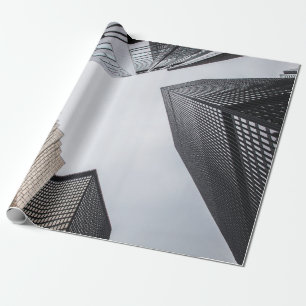 LOW-ANGLE PHOTOGRAPHY OF HIGH-RISE BUILDINGS WRAPPING PAPER