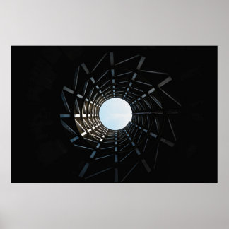 Low angle photography of missile silo hole poster