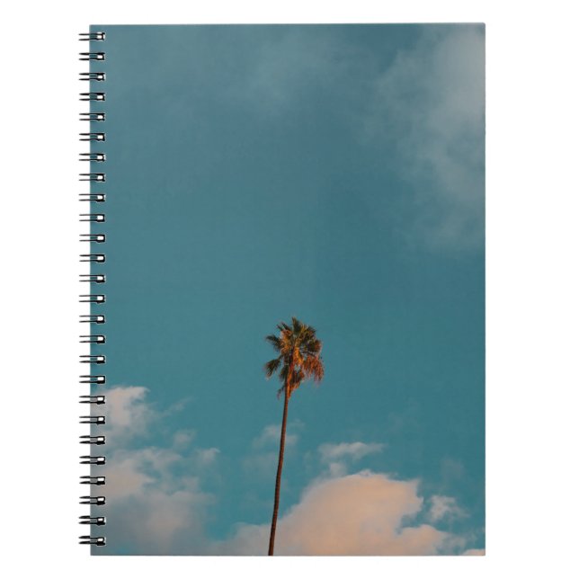 Low angle photography of palm tree under blue sky notebook (Front)