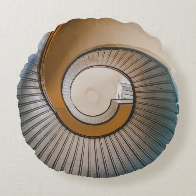 Low angle photography of spiral ladder round cushion (Front)