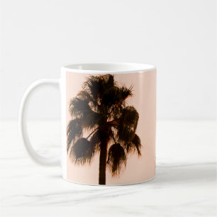 LOW-ANGLE PHOTOGRAPHY PALM PLANTS COFFEE MUG
