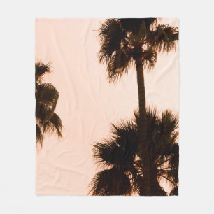 LOW-ANGLE PHOTOGRAPHY PALM PLANTS FLEECE BLANKET