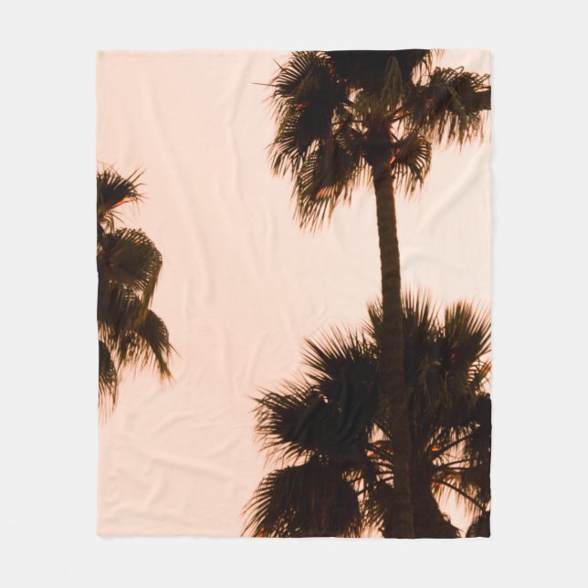 LOW-ANGLE PHOTOGRAPHY PALM PLANTS FLEECE BLANKET (Front)