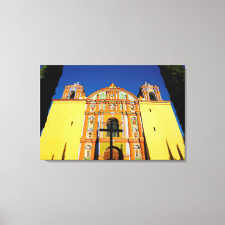 Low Angle View Of Yellow Ornate Church Canvas Print