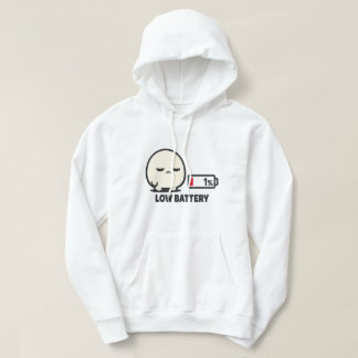 Low Battery 1% - Cute Tired Character Minimalist A Hoodie
