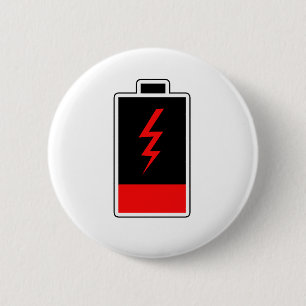 Low Battery 6 Cm Round Badge