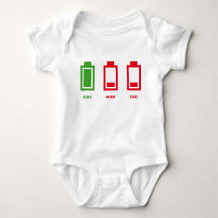 Low Battery Funny Kids Mum Dad Energy Baby Bodysuit