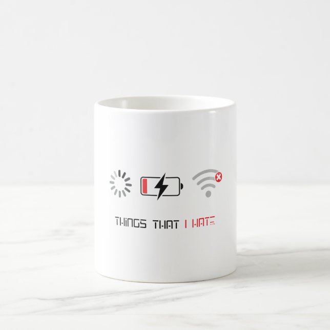 Low Battery No WiFi Loading Tech Humour Design Coffee Mug (Center)